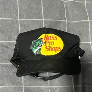 Bass Pro Shops Black Hat with Yellow Emblem